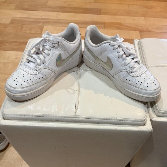 Nike Court Vision Low White Iridescent Sneakers Women’s 9.5 - Picture 4 of 5